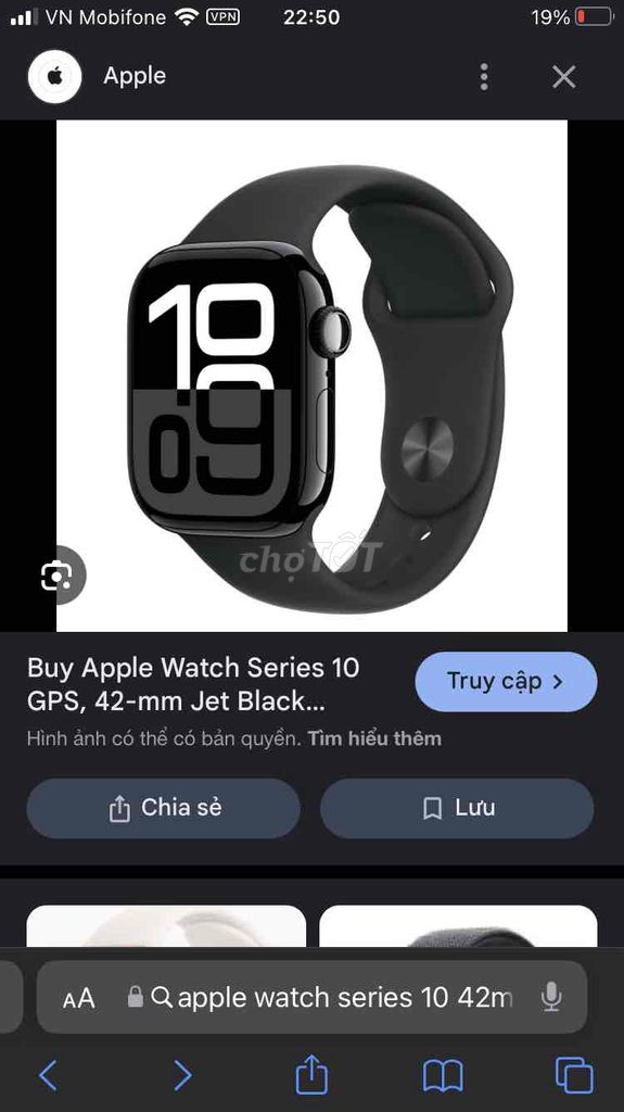 Apple Watch Series 10 42mm Black - mới chính hãng