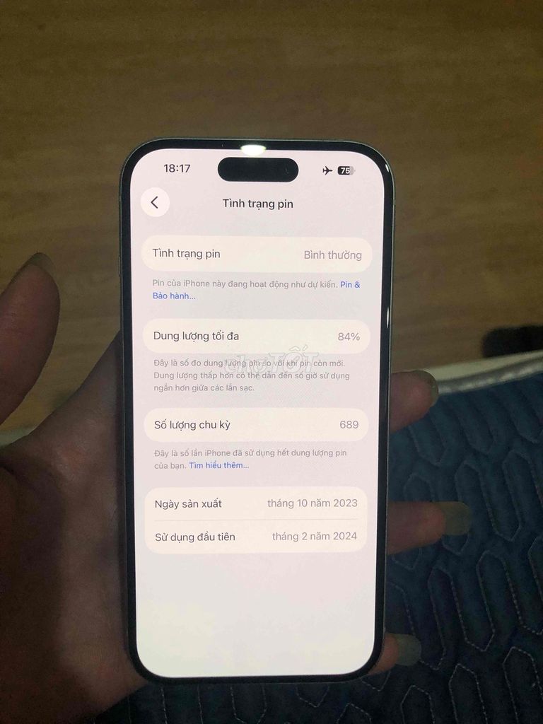 Apple iPhone 15 128GB pin 84%. Mua bán Điện thoại tại Quận Đống Đa Hà Nội được đăng bởi Kieu My hình 1