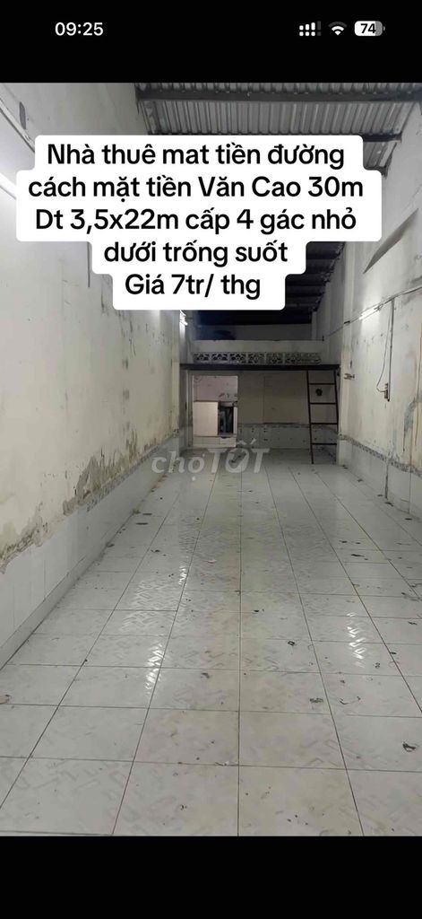 Nhà thuê hẻm mặt tiền nội bộ cách mặt tiền Văn Cao 50m  Dt 3,5x20m cấp