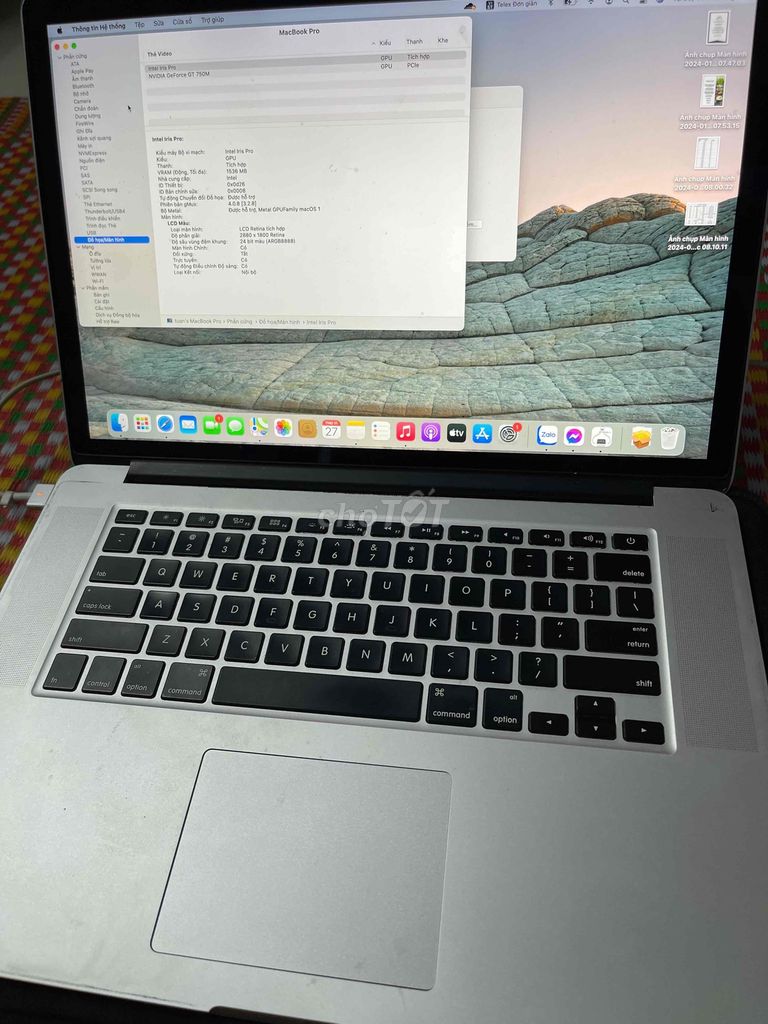 MacBook Pro 2014 15 I7 Vega GT750 16/512 Zin nguye