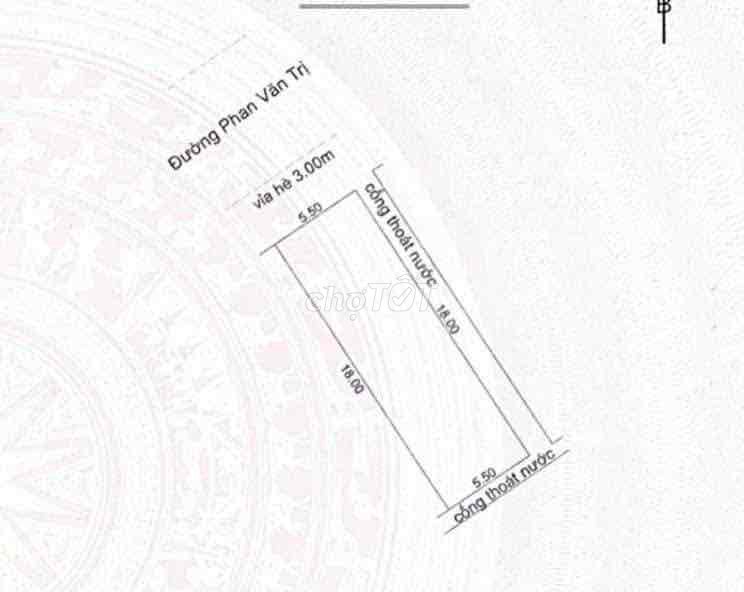 💥💥BÁN GẤP LÔ ĐẤT ĐƯỜNG 7M5 PHAN VĂN TRỊ 100M2, NGANG 5,5M