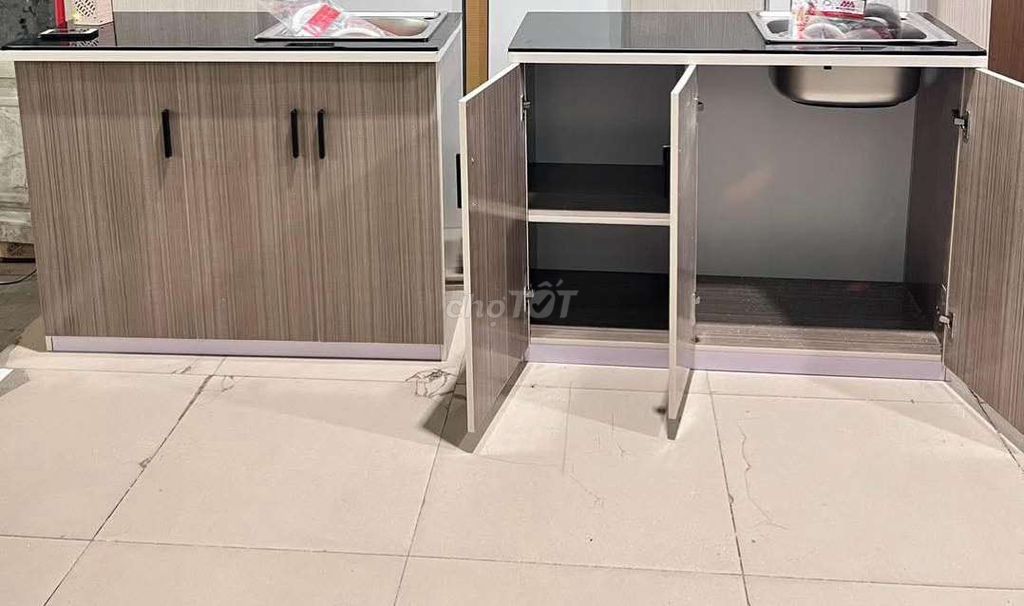 TỦ BẾP DI ĐỘNG 1M05 SẴN BỒN ĐƠN MẶT GẠCH MEN . Mua bán Nội thất, đồ gia dụng khác tại Thành phố Biên Hòa Đồng Nai được đăng bởi Tủ nhựa đài loan hoàng quân hình 1