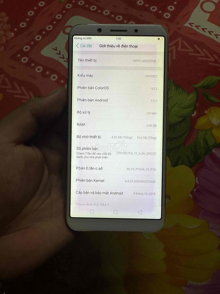 oppo a83 chữa cháy