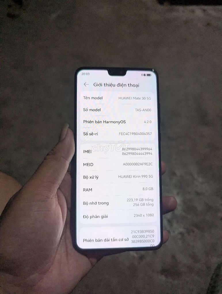 Huawei Mate 30 5G 256GB Đen Like New. Mua bán Điện thoại tại Huyện Bến Lức Long An được đăng bởi Minhkhoi12 hình 1