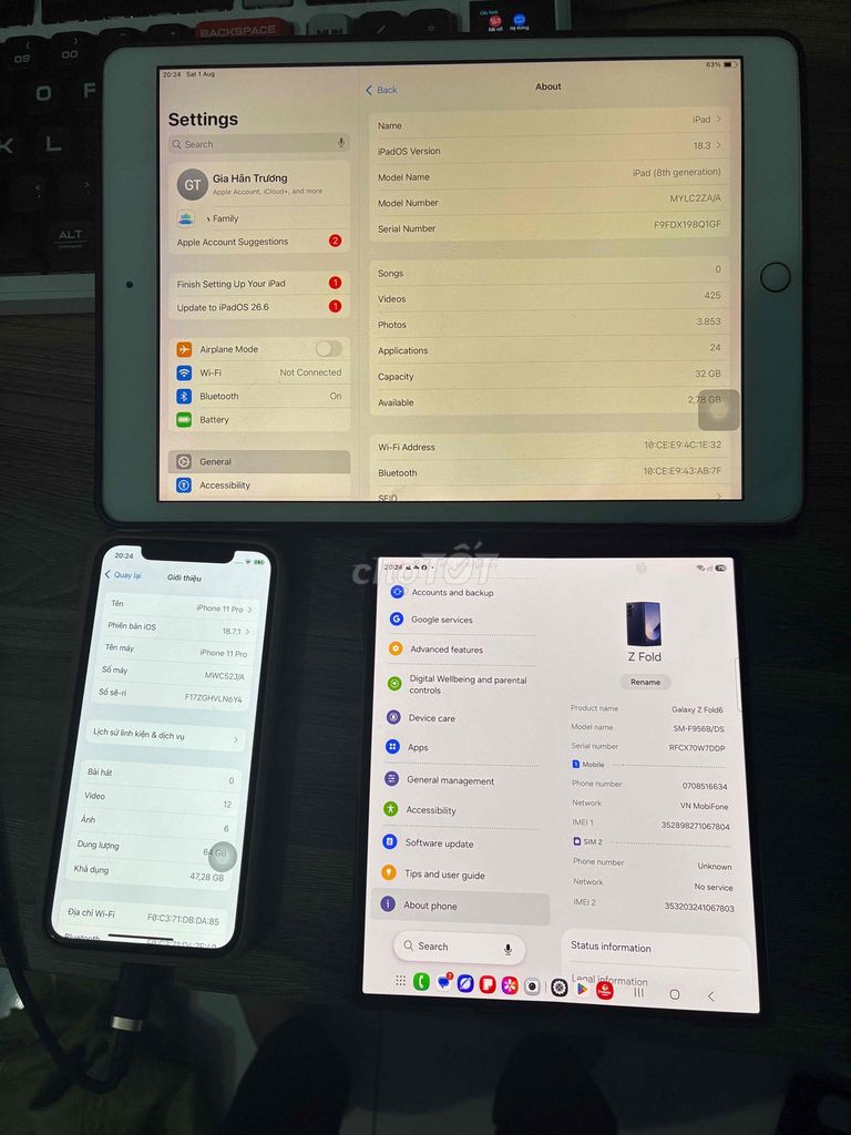 Apple iPad Gen 8 32GB. Mua bán Máy tính bảng tại Thành phố Biên Hòa Đồng Nai được đăng bởi Truơng chung toàn hình 1