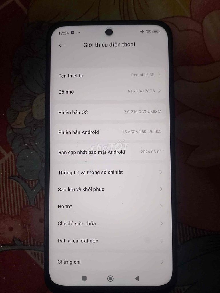 Xiaomi Redmi 15 5G 4GB/128GB Đen. Mua bán Điện thoại tại Thành phố Biên Hòa Đồng Nai được đăng bởi phạm quốc cường hình 1