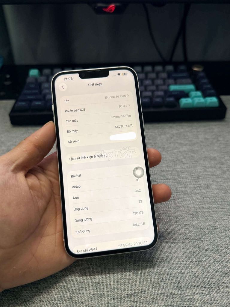 Apple iPhone 14 Plus 128GB Trắng. Mua bán Điện thoại tại Quận 12 Tp Hồ Chí Minh được đăng bởi Bin hình 1