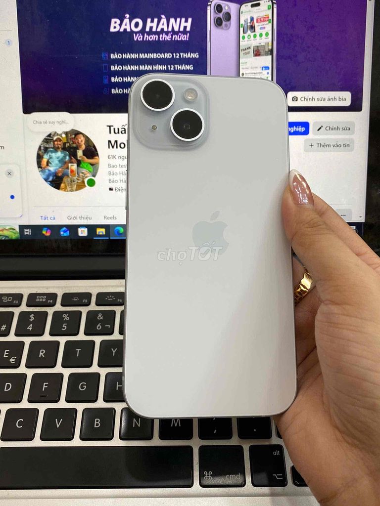 Apple iPhone 15 128GB Xanh Đã qua sử dụng. Mua bán Điện thoại tại Quận 3 Tp Hồ Chí Minh được đăng bởi Tuấn Nguyễn hình 1