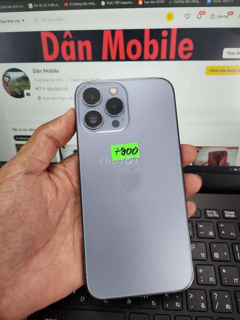 Apple iPhone 13 Pro Max 128GB Zin Pin 100 Full Cn. Mua bán Điện thoại tại Quận Bình Thạnh Tp Hồ Chí Minh được đăng bởi Dân Mobile hình 1