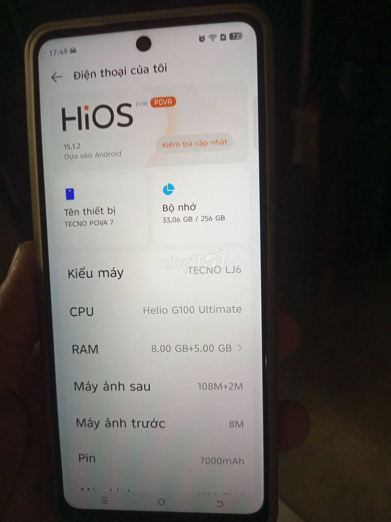 Tecno Pova 7 8GB 256GB Đen. Mua bán Điện thoại tại Quận 5 Tp Hồ Chí Minh được đăng bởi Hội Đồ Điện Tử hình 1
