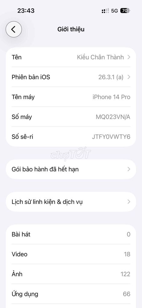Apple iPhone 14 Pro Đã sử dụng. Mua bán Điện thoại tại Quận Cầu Giấy Hà Nội được đăng bởi kiều thành hình 1