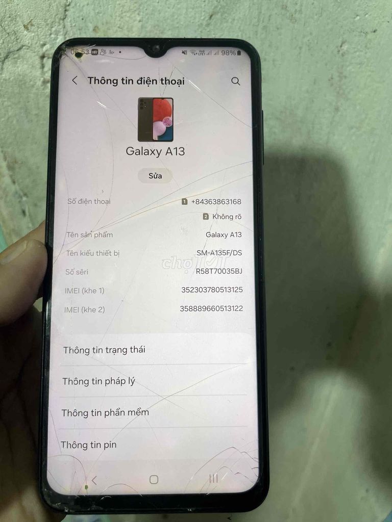 Samsung Galaxy A13 6GB/128GB Đen. Mua bán Điện thoại tại Thành phố Trà Vinh Trà Vinh được đăng bởi ken ken hình 1