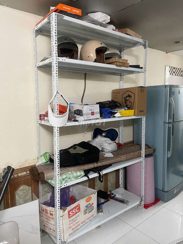 Kệ chữ V Kim loại Trắng 2m 1m2 5 tầng. Mua bán Tủ, kệ gia đình tại Quận Hà Đông Hà Nội được đăng bởi Huy Anh hình 1