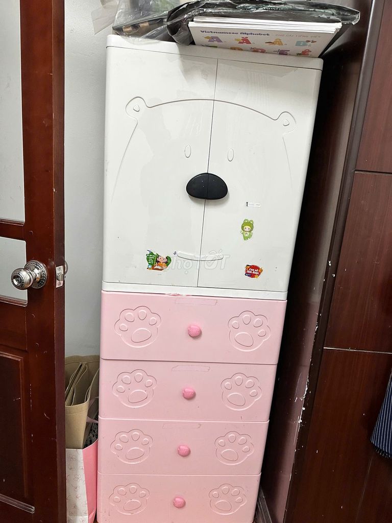 Tủ nhựa 2 cánh Trắng, Hồng cho bé. Mua bán Tủ, kệ gia đình tại Quận Cầu Giấy Hà Nội được đăng bởi Đào Quang Ngọc hình 1