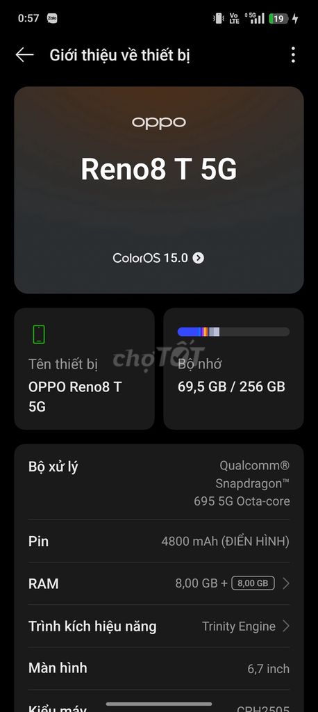 OPPO Reno8 T 5G 8GB/256GB. Mua bán Điện thoại tại Quận Ngũ Hành Sơn Đà Nẵng được đăng bởi Dmqtester hình 1