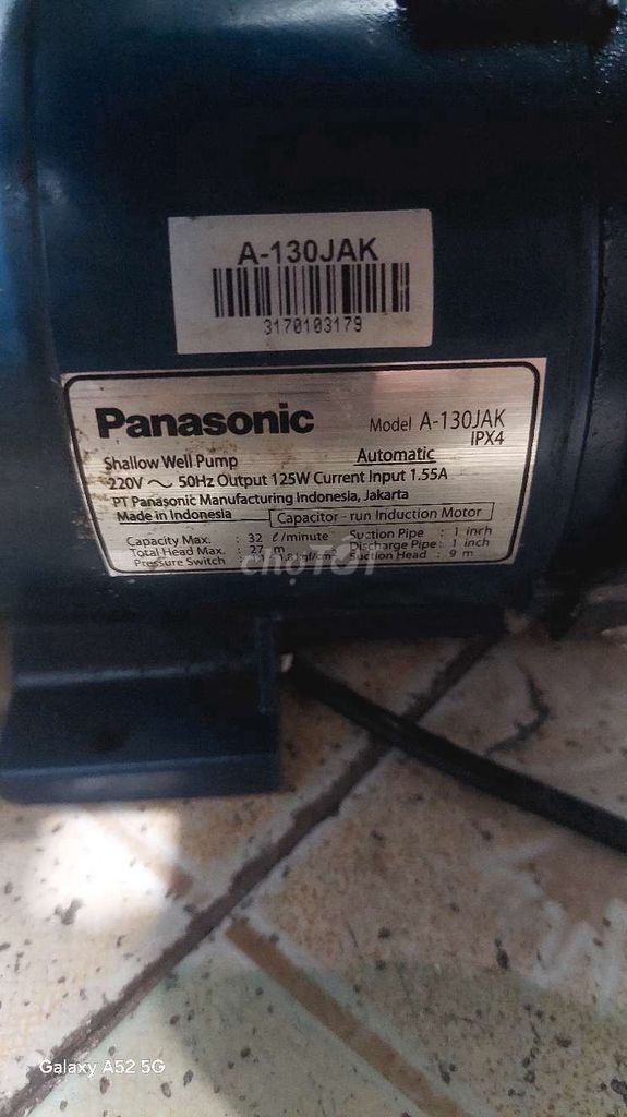 Cần thanh lý máy bơm Panasonic