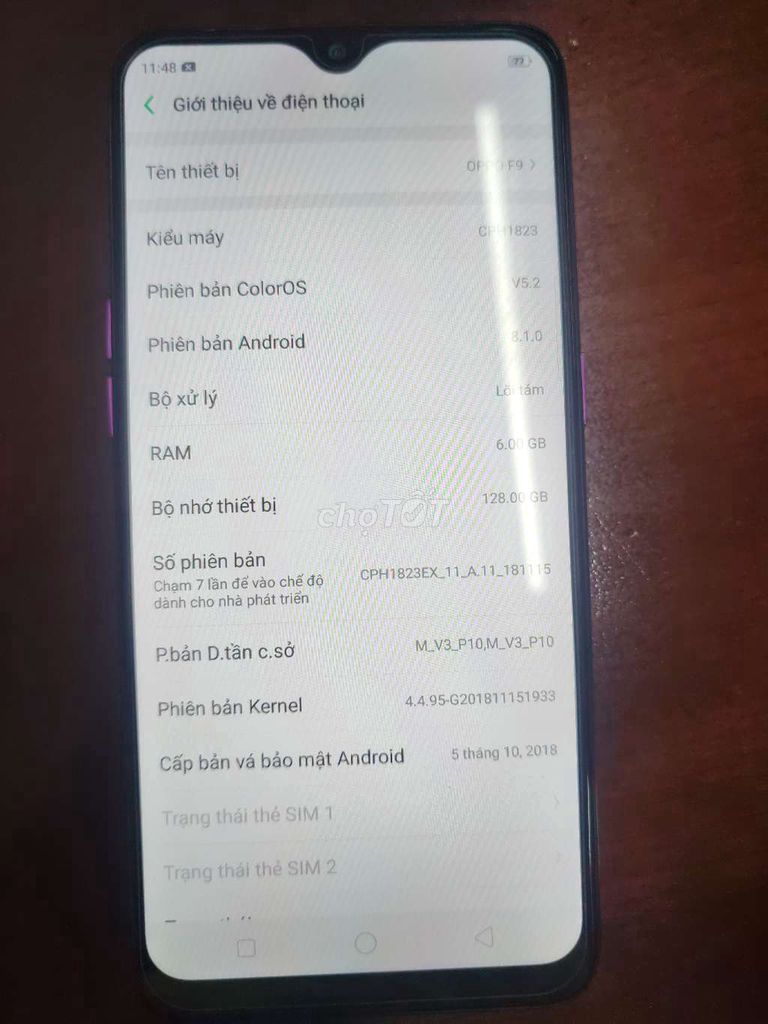 Thanh lý oppo f9 6\128, pin new