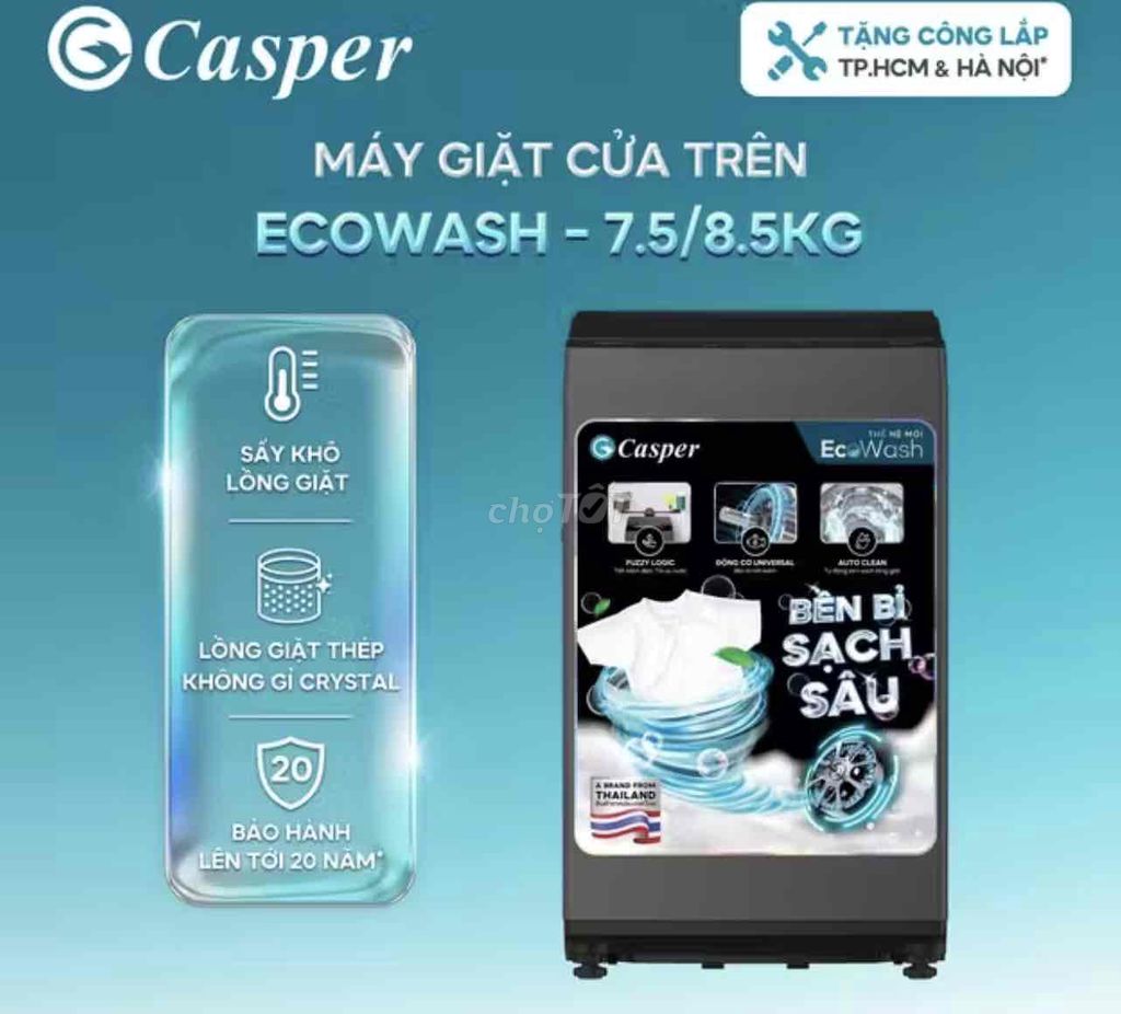 THANH LÝ Máy giặt Casper cửa trên 7.5/8.5kg Xám. Mua bán Máy giặt tại Quận Hà Đông Hà Nội được đăng bởi Tuyet BHA hình 1