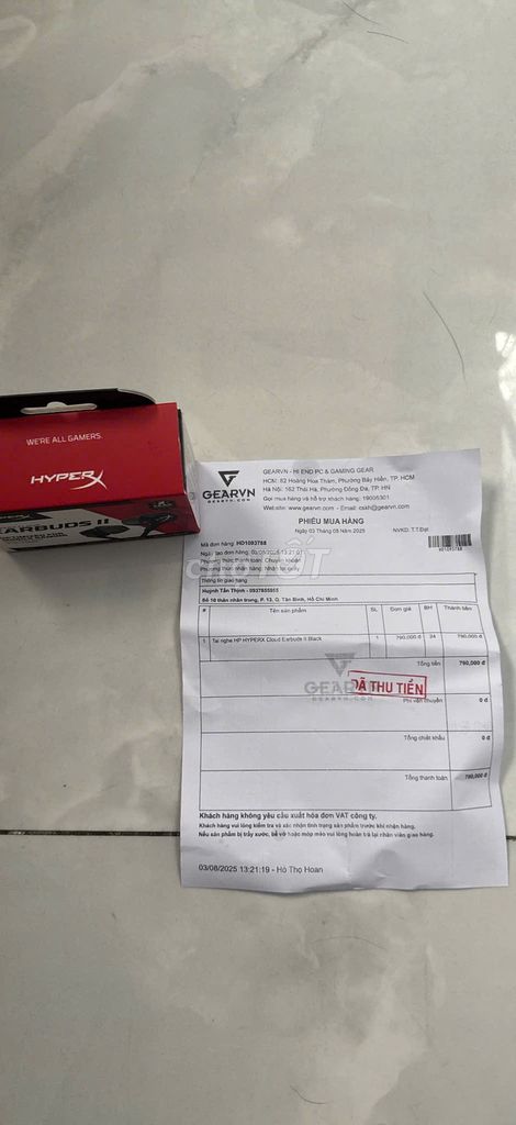 Tai nghe HyperX Cloud Earbuds II màu đen. Mua bán Thiết bị đeo thông minh tại Quận Tân Bình Tp Hồ Chí Minh được đăng bởi Kim Hậu hình 2