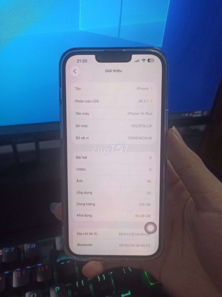 Apple iPhone 14 Plus 128GB Trong suốt. Mua bán Điện thoại tại Huyện Duy Xuyên Quảng Nam được đăng bởi Văn Công Mạnh hình 1