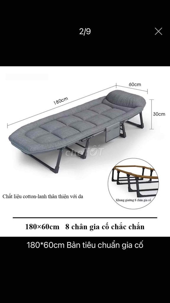 Giường xếp văn phòng 180x60cm 95% mới. Mua bán Giường, chăn ga gối nệm tại Quận Cẩm Lệ Đà Nẵng được đăng bởi nguyễn thị nhị hình 1