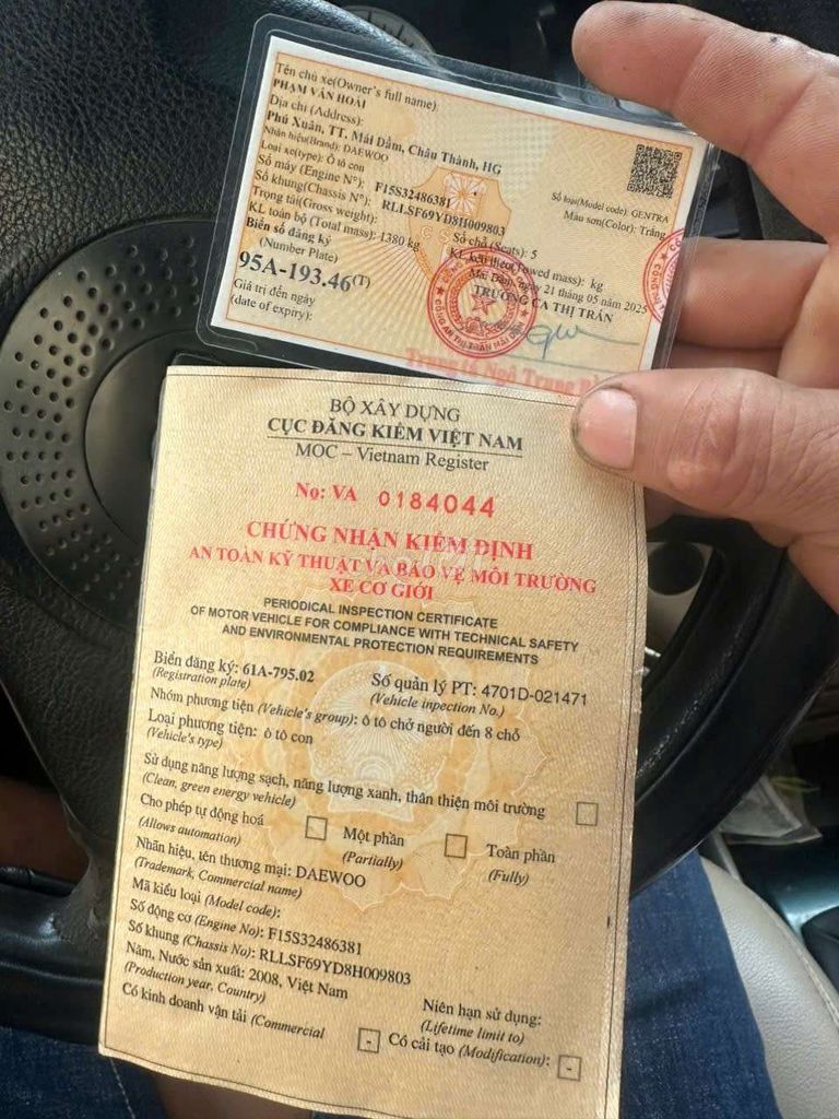 Bán xe 5 chỗ Gentra, đời 2008. Mua bán Ô tô tại Quận Cái Răng Cần Thơ được đăng bởi Hoang anh hình 12