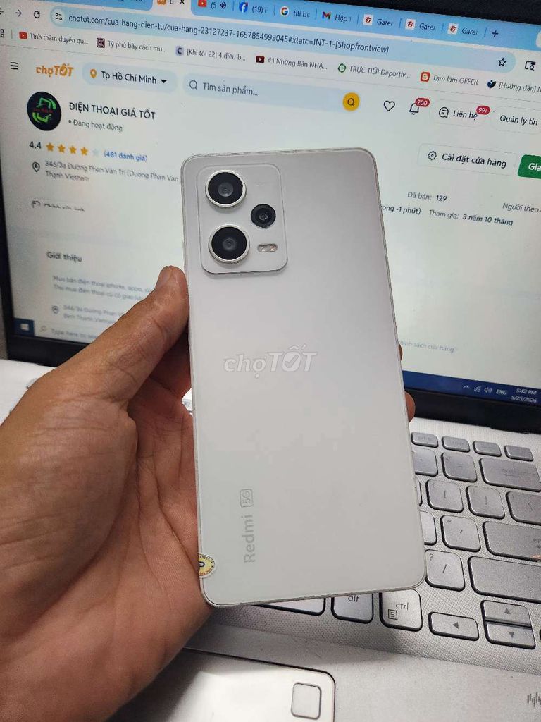 XIAOMI REDMI NOTE 12 PRO 5G 8GB.256GB ZIN ĐẸP . Mua bán Điện thoại tại Quận Bình Thạnh Tp Hồ Chí Minh được đăng bởi Dân Mobile hình 1