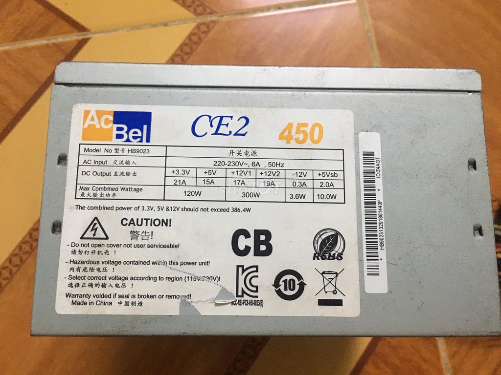 Nguồn tháo máy AcBel CE2 450W tem zin, chạy tốt