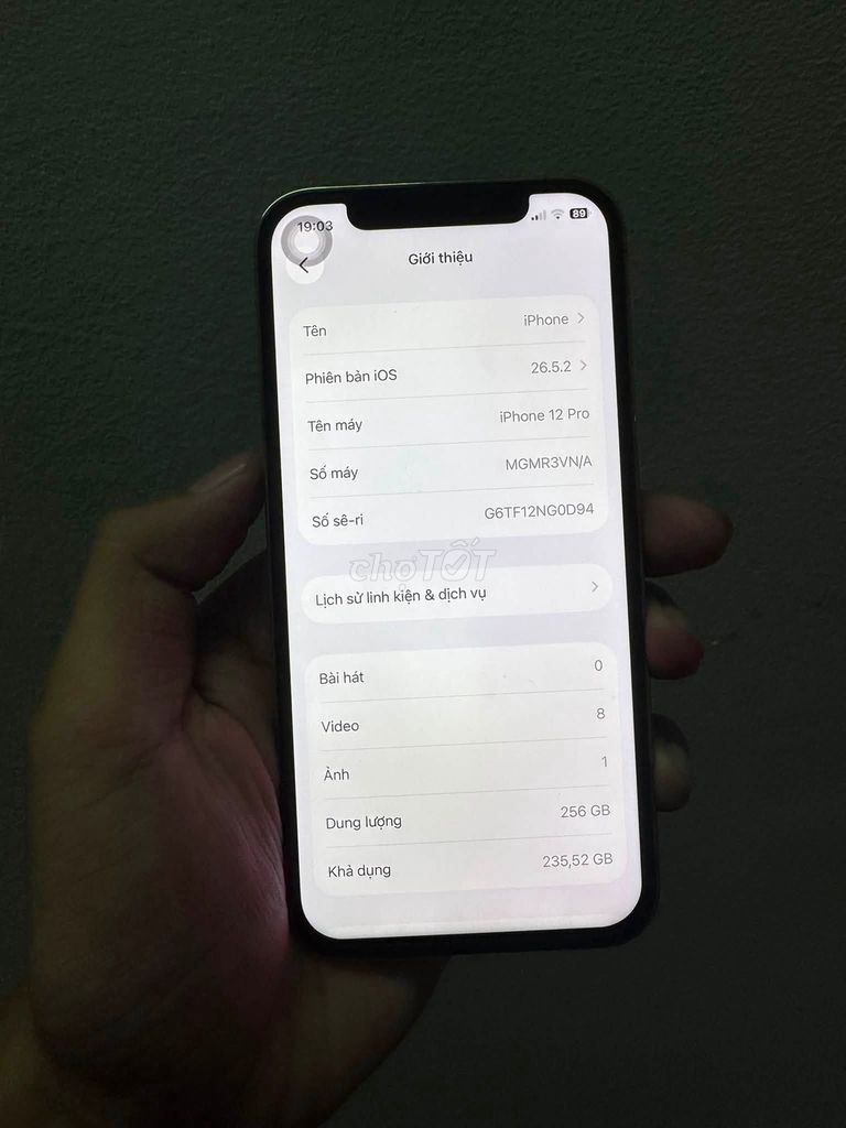 Apple iPhone 12 Pro 256GB Linh kiện 93%. Mua bán Điện thoại tại Quận 5 Tp Hồ Chí Minh được đăng bởi Hội Đồ Điện Tử hình 1