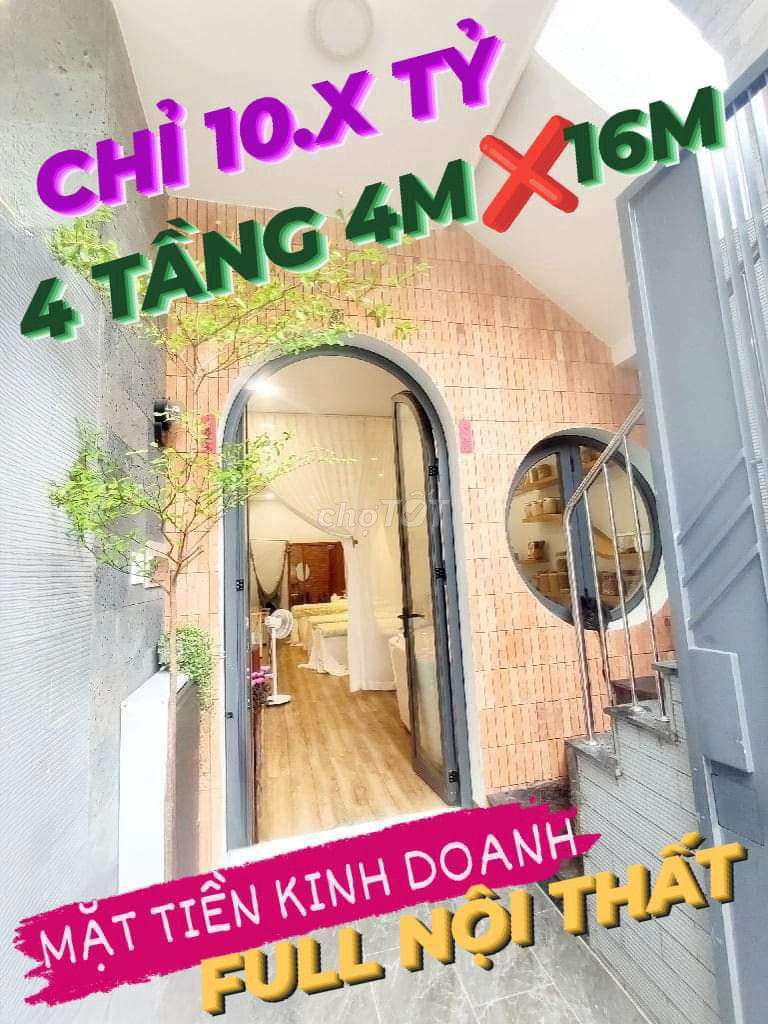 MẶT TIỀN ĐƯỜNG SỐ 2 LÊ VĂN QUỚI 4 TẦNG 4Mx16M FULL NỘI THẤT HƠN 10 TỶ