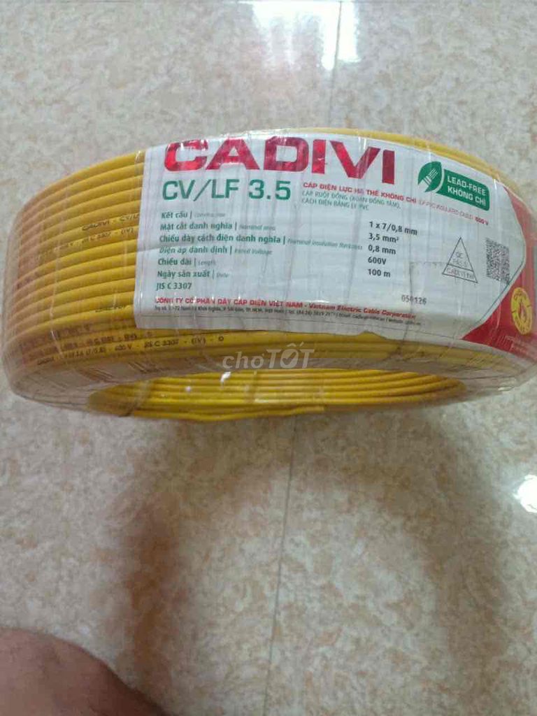 Dây cáp điện CADIVI CV/LF 3.5. Mua bán Đồ chuyên dụng, Giống nuôi trồng tại Huyện Cư Kuin Đắk Lắk được đăng bởi quốc hình 1