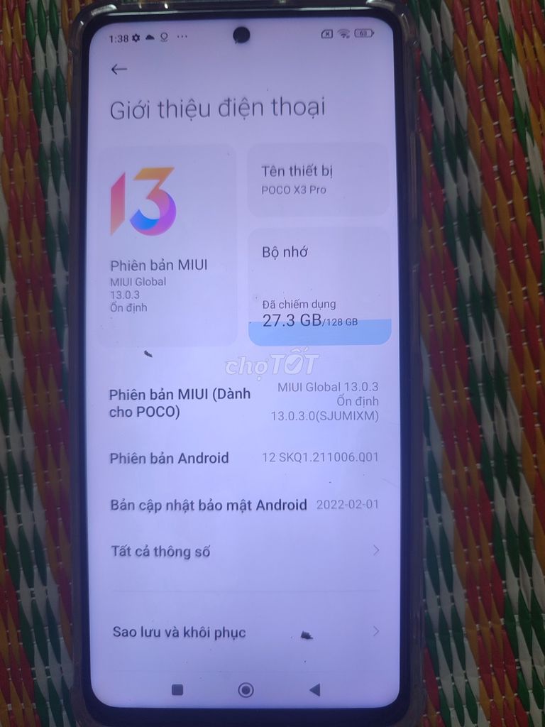 Xiaomi POCO X3 Pro 128GB. Mua bán Điện thoại tại Quận Cầu Giấy Hà Nội được đăng bởi Lập Vũ đình hình 1