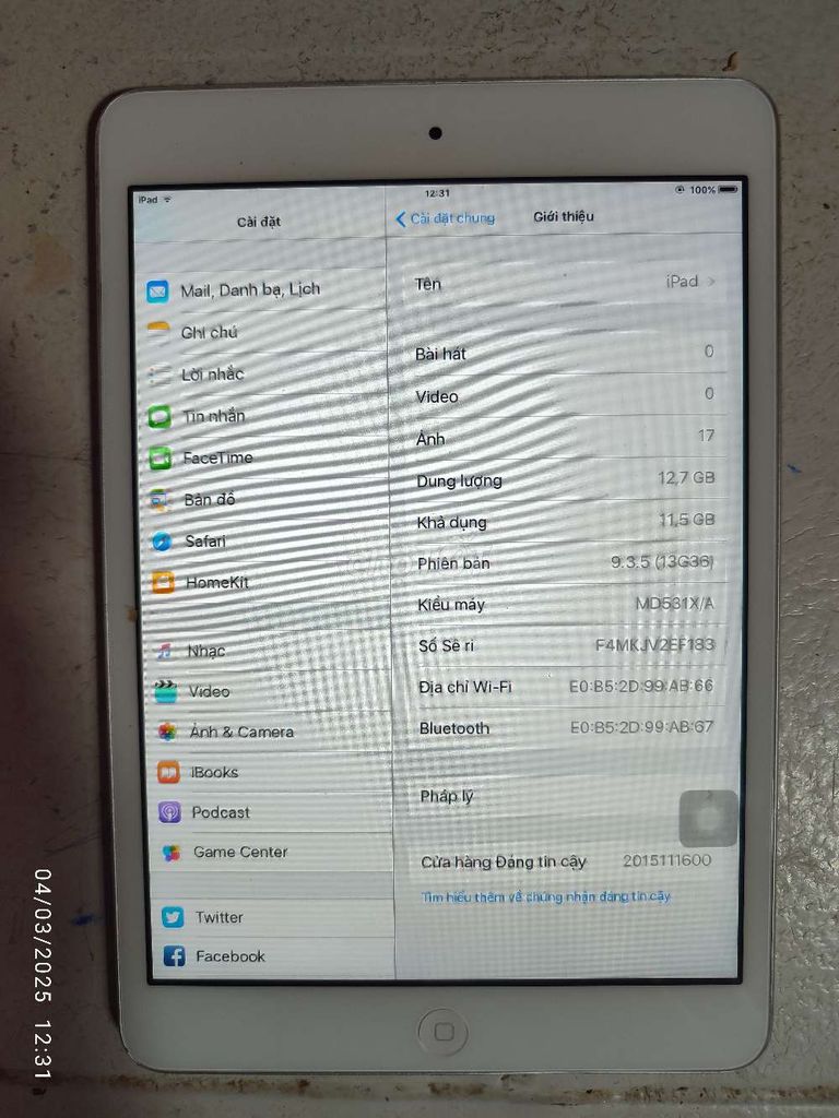 IPAD MINI 16GB  PIN 96%,MÀN HÌNH 7.9 INCH ĐẸP ZIN. Mua bán Máy tính bảng tại Quận Gò Vấp Tp Hồ Chí Minh được đăng bởi Đồ cũ dư bán rẻ hình 2