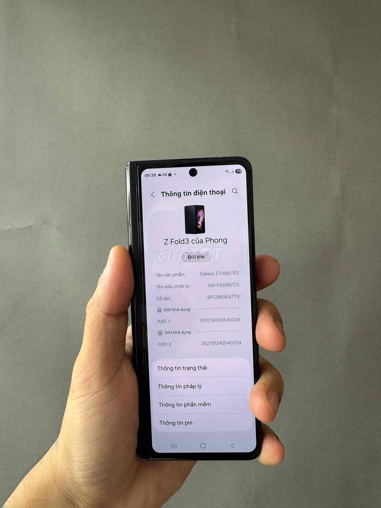 Samsung Galaxy Z Fold3 5G Đen Màn hình gập. Mua bán Điện thoại tại Quận 4 Tp Hồ Chí Minh được đăng bởi Trương Tam Phong hình 1