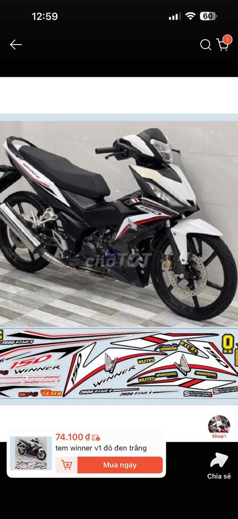 Honda Winner 2017 Trắng Xe côn tay