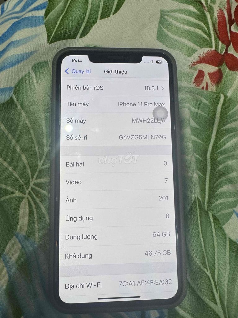Apple iPhone 11 Pro Max 64GB xám. Mua bán Điện thoại tại Quận Liên Chiểu Đà Nẵng được đăng bởi Trần Hoài Thương hình 1