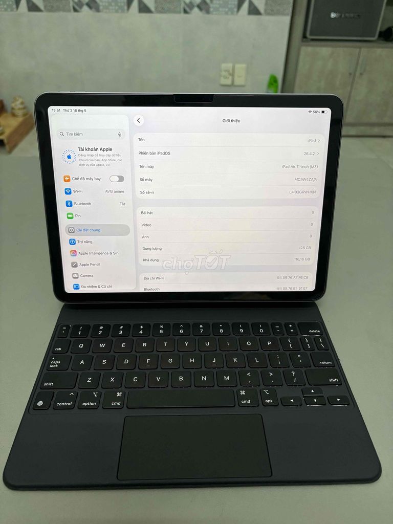 Apple iPad Air 11-inch (M3) + keyboard + bút có GL. Mua bán Máy tính bảng tại Thành phố Thủ Đức Tp Hồ Chí Minh được đăng bởi AVG Mobile hình 1