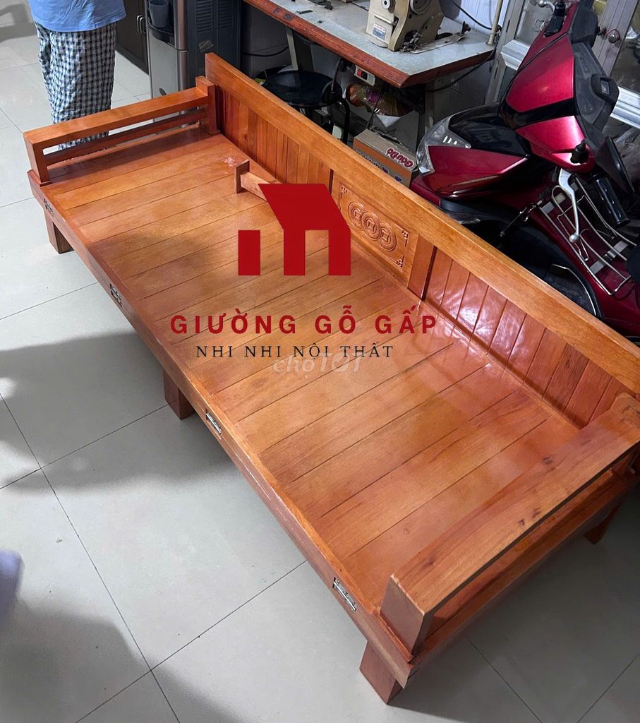Giường gấp Gỗ sồi Nâu gỗ 1m2. Mua bán Giường, chăn ga gối nệm tại Quận 5 Tp Hồ Chí Minh được đăng bởi Nhi Nội Thất Nhựa Giá Xưởng  hình 1
