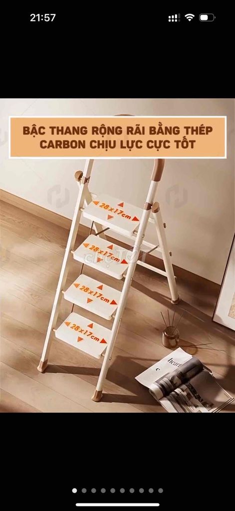 Thang gấp gọn Thép carbon Nâu 7 nấc. Mua bán Nội thất, đồ gia dụng khác tại Quận Phú Nhuận Tp Hồ Chí Minh được đăng bởi HongLam hình 1