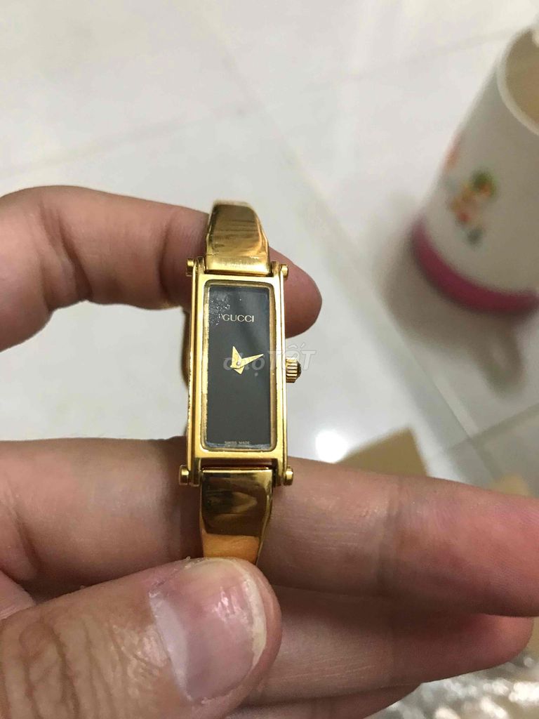 Còng tay đồng hồ Gucci chính hãng mạ vàng 18k gold