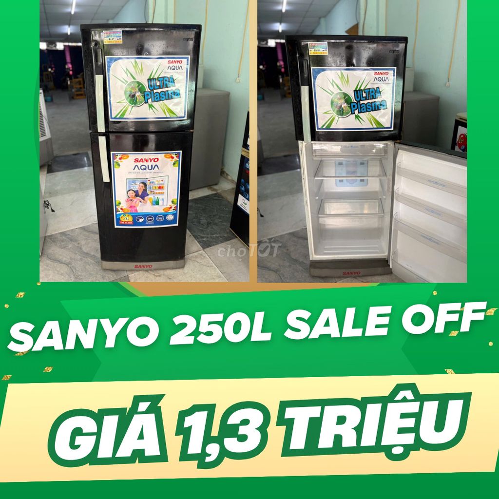 🧧 XẢ KHO:  SANYO DUNG TÍCH LỚN 250L = 1,3 TRIỆU 🧧. Mua bán Tủ lạnh tại Quận Tân Phú Tp Hồ Chí Minh được đăng bởi Nam Tiến  hình 1