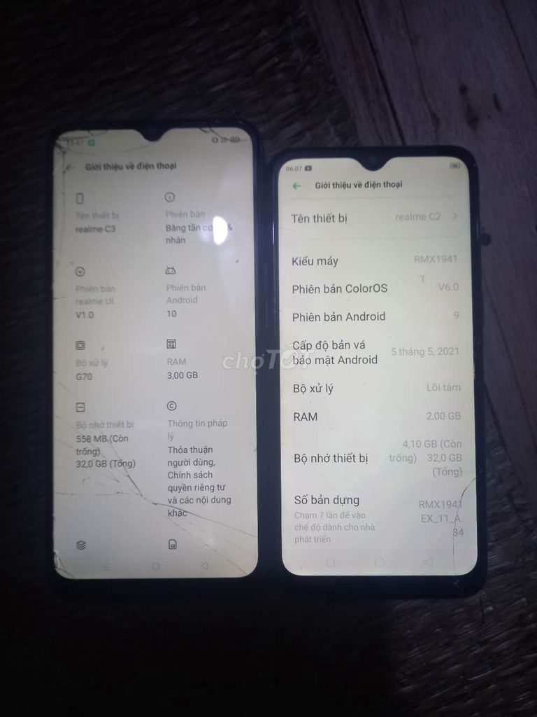 2 máy dùng bình thường màn nứt kính. Mua bán Điện thoại tại Huyện Thường Tín Hà Nội được đăng bởi H8386 hình 1