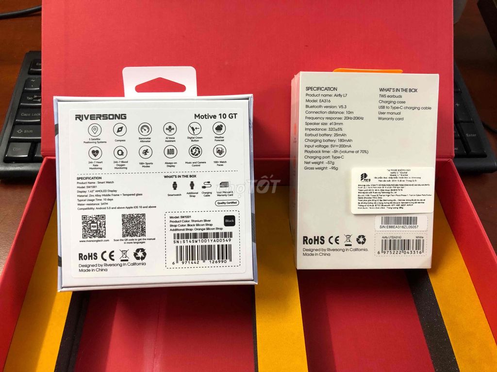 Combo Đồng hồ và Tai nghe bluetooth Riversong full