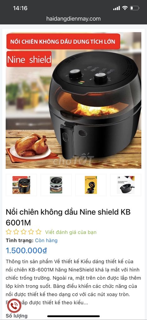 bán nồi chiên mới, còn nguyên hộp