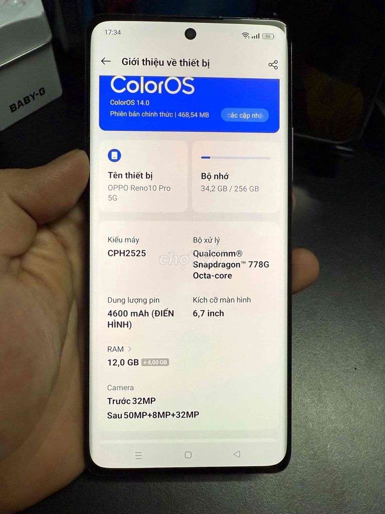 Oppo reno 10 Pro 5G ram12/256 zin all