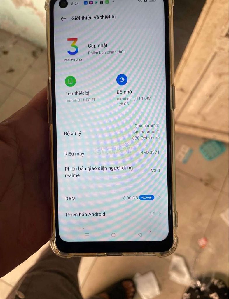 Realme GT Neo 3T 128GB Trắng. Mua bán Điện thoại tại Huyện Hưng Nguyên Nghệ An được đăng bởi  Nguyễn hình 1