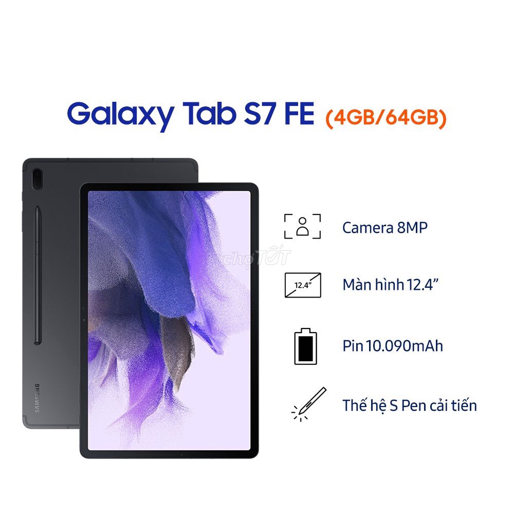 Máy tính bảng SS Tab S7 FE cũ có kèm bút