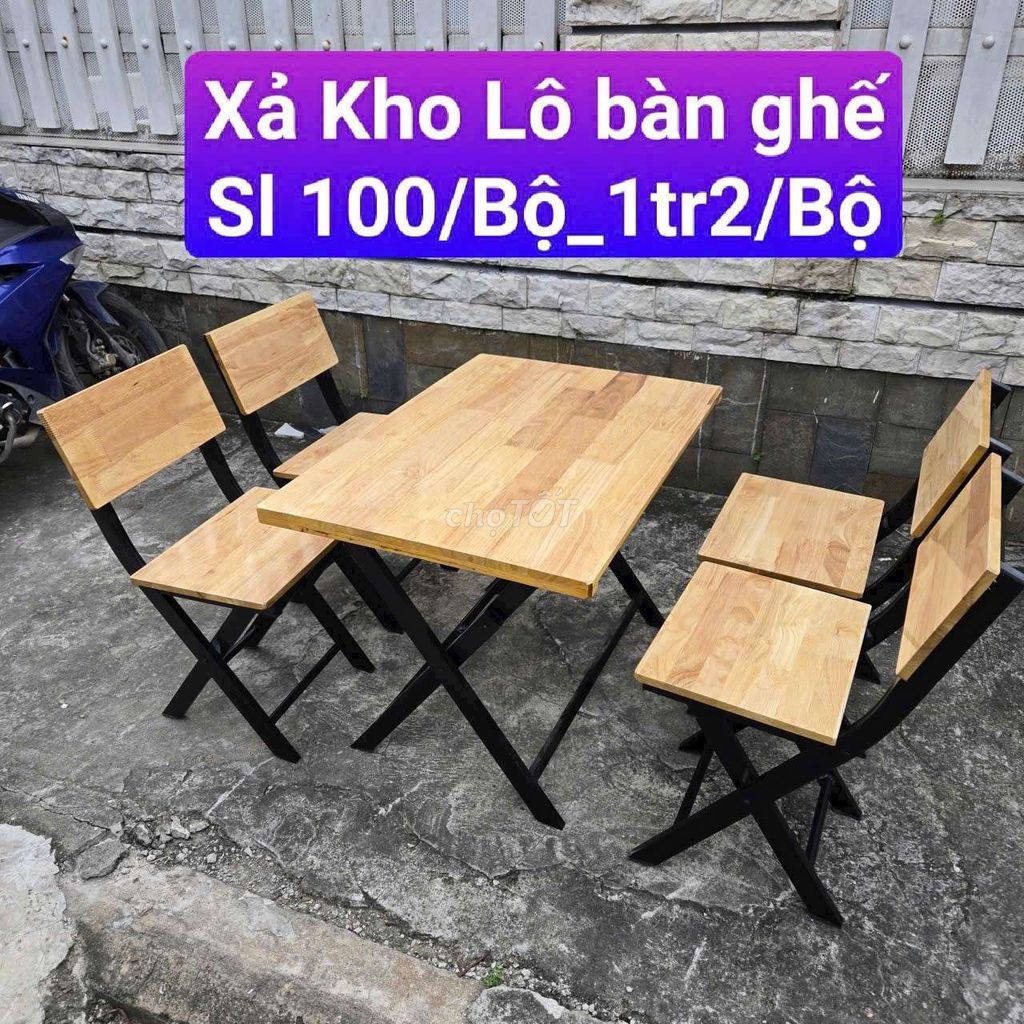 Bộ bàn ghế Gỗ Kim loại. Mua bán Bàn ghế tại Quận 1 Tp Hồ Chí Minh được đăng bởi Kho Thanh Lý Phú Nhàn hình 1