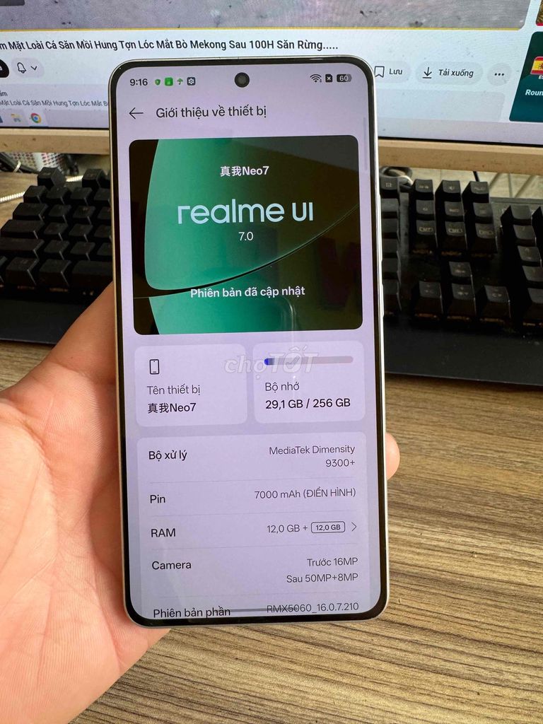 Realme Neo 7 12GB/256GB Trắng 98%. Mua bán Điện thoại tại Thành phố Thuận An Bình Dương được đăng bởi trọng nhân hình 1