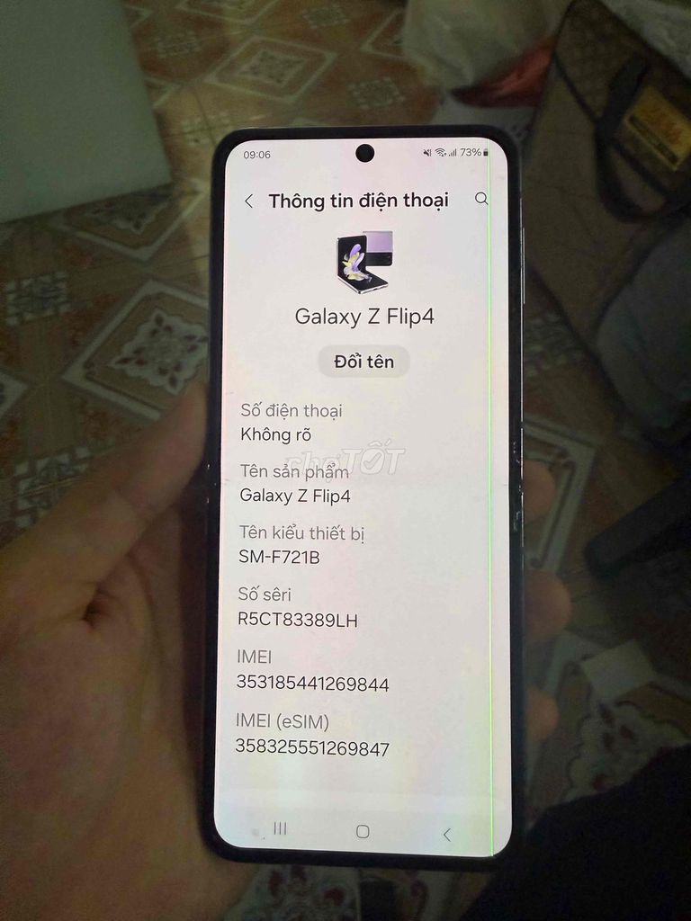 Samsung Galaxy Z Flip4 Tím Đã sử dụng. Mua bán Điện thoại tại Huyện Đan Phượng Hà Nội được đăng bởi Đăng Quang hình 1